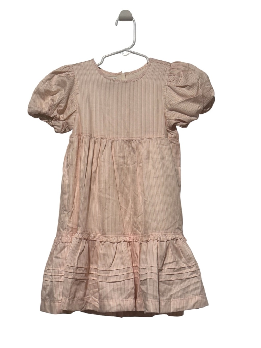 Amazon Essentials Light Pink Puff Sleeve Ruffle Hem Dress
